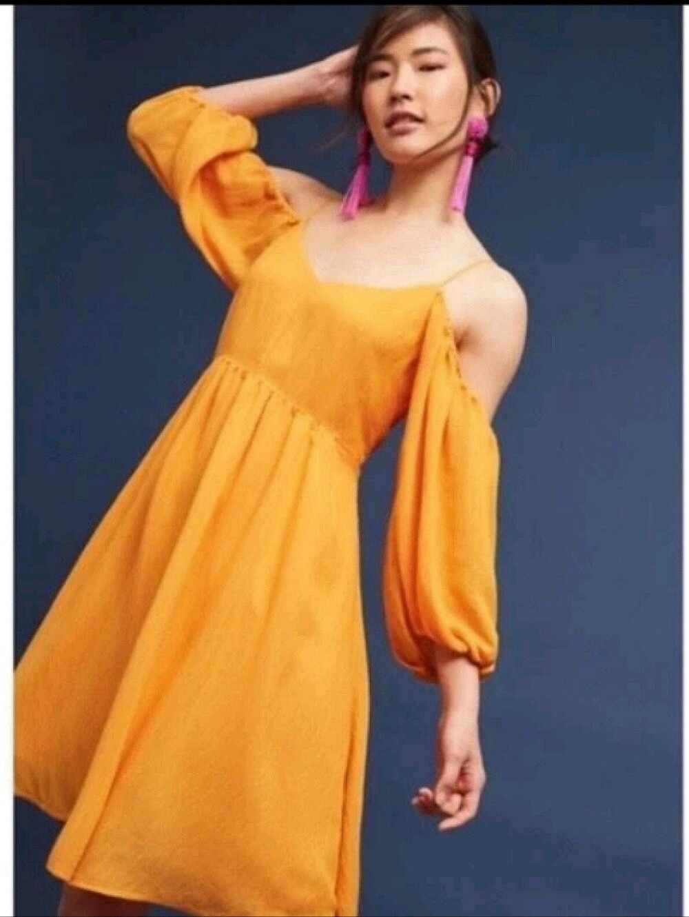 🆕️ Anthropologie Moulinette Soeurs Carina Open Shoulder Dress XS Resortwear